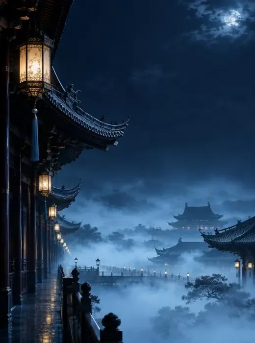 古装题材短剧分类封面，宫灯、雪夜、长剑，古装短剧用克制的东方式浪漫讲最